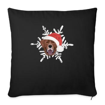 Joyeux Noël Labrador - Housse de coussin décorative 45 x 45 cm - noir - Devant