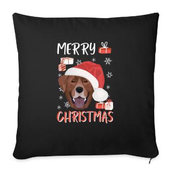 Joyeux Noël Labrador - Housse de coussin décorative 45 x 45 cm - noir - Devant