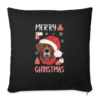 Joyeux Noël Labrador - Housse de coussin décorative 45 x 45 cm - noir - Devant