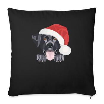 Joyeux Noël Labrador - Housse de coussin décorative 45 x 45 cm - noir - Devant