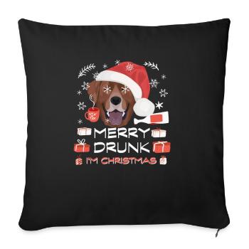 Labrador Christmas Market - Sofa pillowcase 17,3'' x 17,3'' (45 x 45 cm) - black - Front