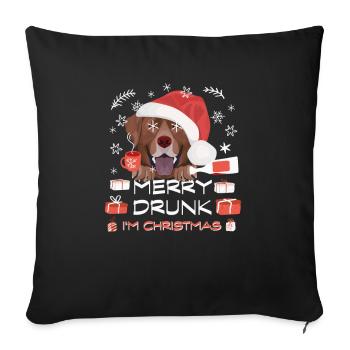 Labrador Christmas Market - Sofa pillowcase 17,3'' x 17,3'' (45 x 45 cm) - black - Front