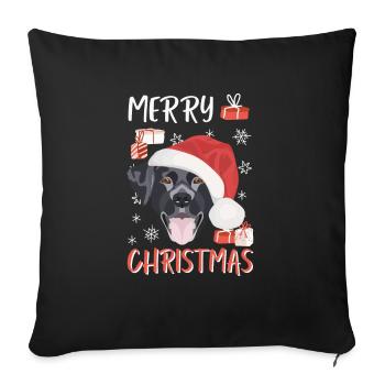 Joyeux Noël Labrador - Housse de coussin décorative 45 x 45 cm - noir - Devant