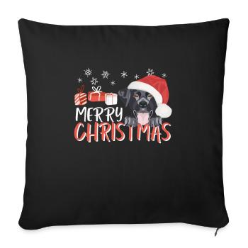 Joyeux Noël Labrador - Housse de coussin décorative 45 x 45 cm - noir - Devant