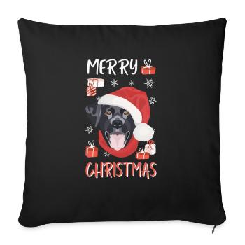Joyeux Noël Labrador - Housse de coussin décorative 45 x 45 cm - noir - Devant