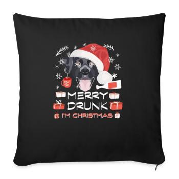 Labrador Christmas Market - Sofa pillowcase 17,3'' x 17,3'' (45 x 45 cm) - black - Front