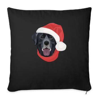 Joyeux Noël Labrador - Housse de coussin décorative 45 x 45 cm - noir - Devant