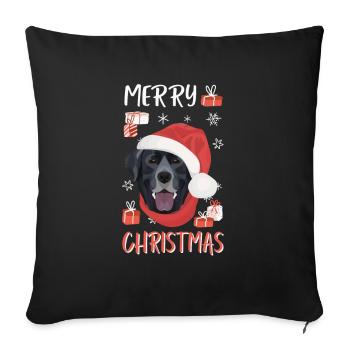 Joyeux Noël Labrador - Housse de coussin décorative 45 x 45 cm - noir - Devant