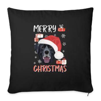 Joyeux Noël Labrador - Housse de coussin décorative 45 x 45 cm - noir - Devant