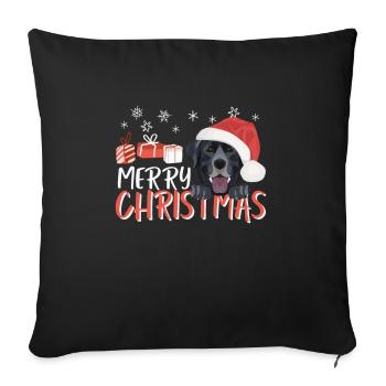 Joyeux Noël Labrador - Housse de coussin décorative 45 x 45 cm - noir - Devant