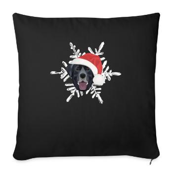Joyeux Noël Labrador - Housse de coussin décorative 45 x 45 cm - noir - Devant