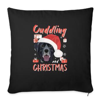 Joyeux Noël Labrador - Housse de coussin décorative 45 x 45 cm - noir - Devant