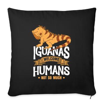 im only talking to my Iguana today - Sofakissenbezug 45 x 45 cm - Schwarz - Vorne