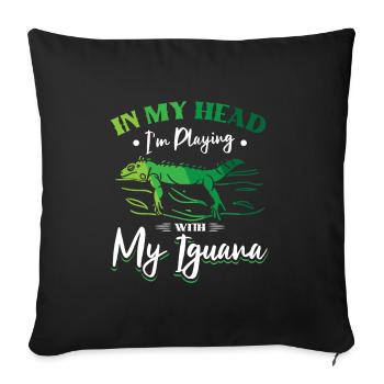 Life is better with a Iguana - Sofakissenbezug 45 x 45 cm - Schwarz - Vorne