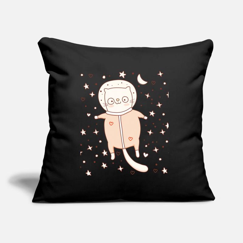Chaton mignon en tenue spatiale Housse de coussin décorative 45 x 45 cm