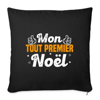 Body Mon Tout Premier Noël - cadeau noel - Housse de coussin décorative 45 x 45 cm - noir - Devant