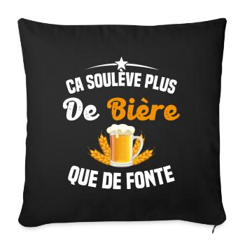 Soulève Plus De Bière Que De Fonte - Housse de coussin décorative 45 x 45 cm - noir - Devant