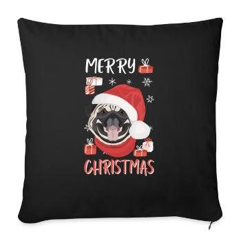 Pug Merry Christmas - Sofa pillowcase 17,3'' x 17,3'' (45 x 45 cm) - black - Front