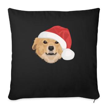Retriever de la Nouvelle-Écosse Joyeux Noël - Housse de coussin décorative 45 x 45 cm - noir - Devant