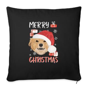 Retriever de la Nouvelle-Écosse Joyeux Noël - Housse de coussin décorative 45 x 45 cm - noir - Devant