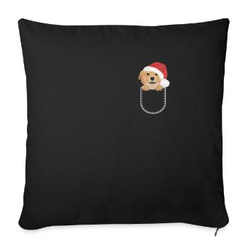 Retriever de la Nouvelle-Écosse Joyeux Noël - Housse de coussin décorative 45 x 45 cm - noir - Devant