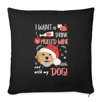 Nova Scotia Retriever Vin chaud Noël - Housse de coussin décorative 45 x 45 cm - noir - Devant