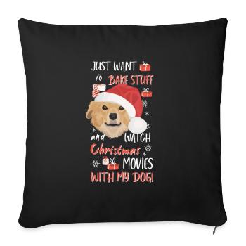 Retriever de la Nouvelle-Écosse Joyeux Noël - Housse de coussin décorative 45 x 45 cm - noir - Devant