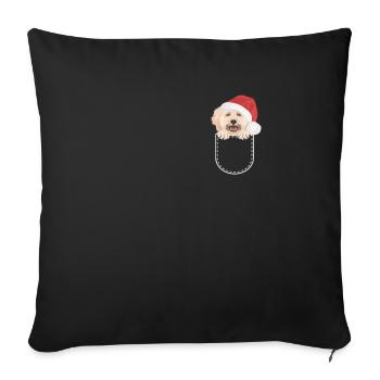 Poodle Merry Christmas - Sofa pillowcase 17,3'' x 17,3'' (45 x 45 cm) - black - Front