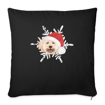 Pudel Frohe Weihnachten - Sofakissenbezug 45 x 45 cm - Schwarz - Vorne
