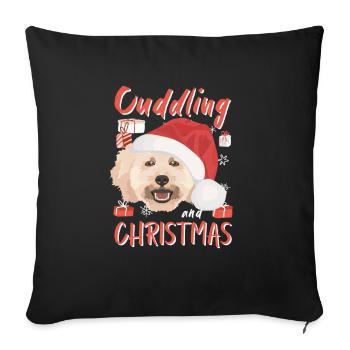 Pudel Frohe Weihnachten - Sofakissenbezug 45 x 45 cm - Schwarz - Vorne
