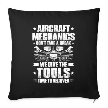 Fluggerätmechaniker Mécanicien d’aéronefs - Housse de coussin décorative 45 x 45 cm - noir - Devant