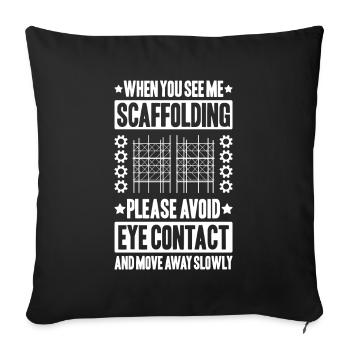 Échafaudage Échafaudage Échafaudage - Housse de coussin décorative 45 x 45 cm - noir - Devant