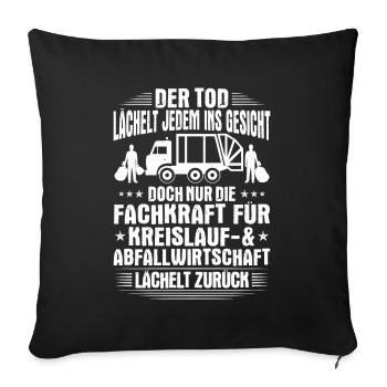 Fachkraft für Kreislauf- und Abfallwirtschaft - Sofakissenbezug 45 x 45 cm - Schwarz - Vorne