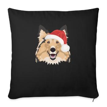 Shetland Sheepdog Merry Christmas - Sofa pillowcase 17,3'' x 17,3'' (45 x 45 cm) - black - Front