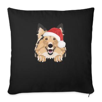 Shetland Sheepdog Merry Christmas - Sofa pillowcase 17,3'' x 17,3'' (45 x 45 cm) - black - Front
