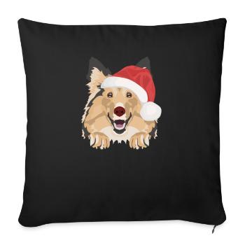 Shetland Sheepdog Merry Christmas - Sofa pillowcase 17,3'' x 17,3'' (45 x 45 cm) - black - Front