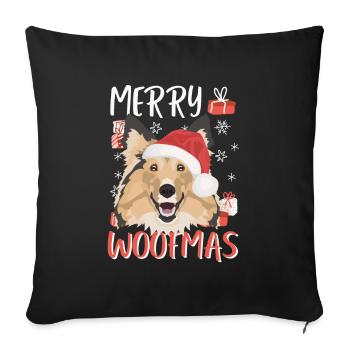 Shetland Sheepdog Merry Christmas - Sofa pillowcase 17,3'' x 17,3'' (45 x 45 cm) - black - Front