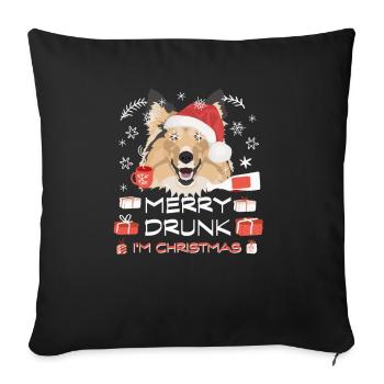 Shetland Sheepdog Weihnachtsmarkt - Sofakissenbezug 45 x 45 cm - Schwarz - Vorne