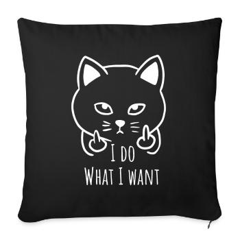 I do what i want - Sofa pillowcase 17,3'' x 17,3'' (45 x 45 cm) - black - Front
