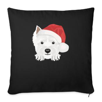 West Highland Terrier Merry Christmas - Sofa pillowcase 17,3'' x 17,3'' (45 x 45 cm) - black - Front