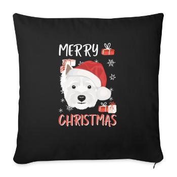 West Highland Terrier Merry Christmas - Sofa pillowcase 17,3'' x 17,3'' (45 x 45 cm) - black - Front