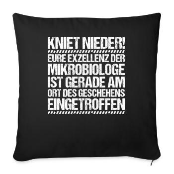 Mikrobiologie Mikrobiologe Biologie Biologe - Sofakissenbezug 45 x 45 cm - Schwarz - Vorne