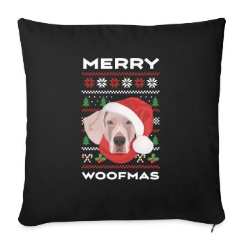 Joyeux Noël Weimaraner - Housse de coussin décorative 45 x 45 cm - noir - Devant
