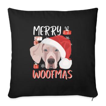 Joyeux Noël Weimaraner - Housse de coussin décorative 45 x 45 cm - noir - Devant