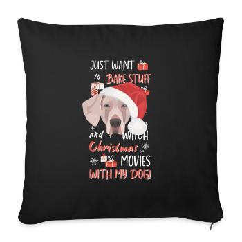 Joyeux Noël Weimaraner - Housse de coussin décorative 45 x 45 cm - noir - Devant