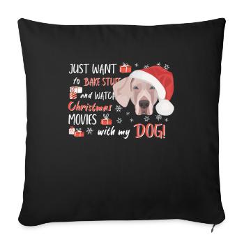 Joyeux Noël Weimaraner - Housse de coussin décorative 45 x 45 cm - noir - Devant