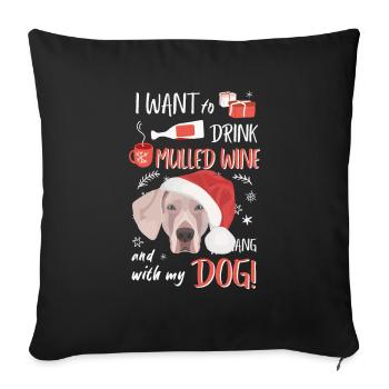 Weimaraner Glühwein Christmas - Sofa pillowcase 17,3'' x 17,3'' (45 x 45 cm) - black - Front