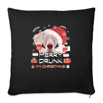 Weimaraner Weihnachtsmarkt - Sofakissenbezug 45 x 45 cm - Schwarz - Vorne