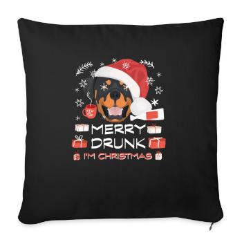 Rottweiler Christmas Market - Sofa pillowcase 17,3'' x 17,3'' (45 x 45 cm) - black - Front