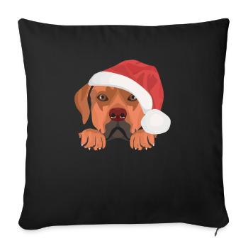 Rhodesian Ridgeback Merry Christmas - Sofa pillowcase 17,3'' x 17,3'' (45 x 45 cm) - black - Front